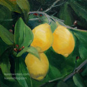 Lemon Trio Oil painting