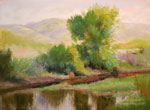 Quiet Spring Reflections - Central California River Tree Reflections